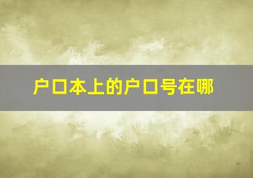 户口本上的户口号在哪