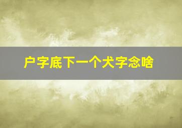 户字底下一个犬字念啥