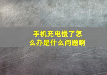 手机充电慢了怎么办是什么问题啊