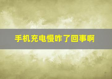 手机充电慢咋了回事啊