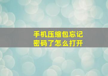 手机压缩包忘记密码了怎么打开