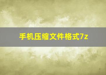 手机压缩文件格式7z