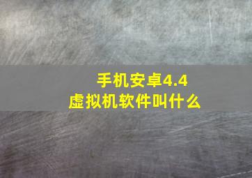 手机安卓4.4虚拟机软件叫什么