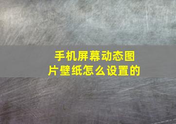 手机屏幕动态图片壁纸怎么设置的