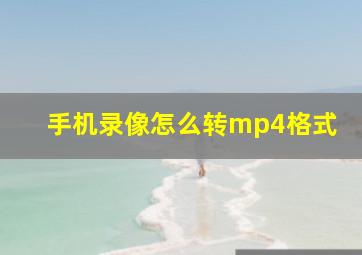 手机录像怎么转mp4格式