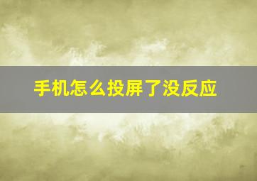 手机怎么投屏了没反应