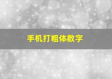 手机打粗体数字