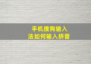 手机搜狗输入法如何输入拼音