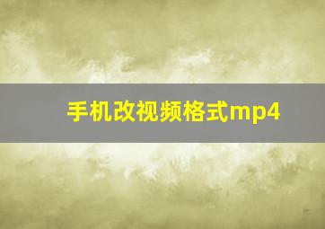 手机改视频格式mp4