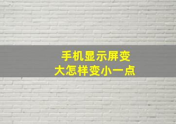 手机显示屏变大怎样变小一点