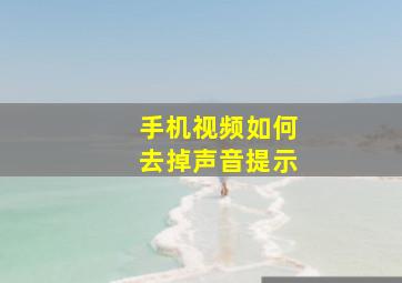 手机视频如何去掉声音提示