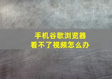 手机谷歌浏览器看不了视频怎么办