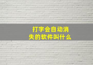 打字会自动消失的软件叫什么