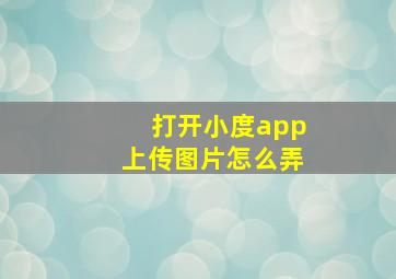 打开小度app上传图片怎么弄