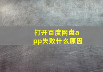 打开百度网盘app失败什么原因