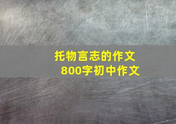 托物言志的作文800字初中作文