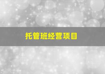 托管班经营项目