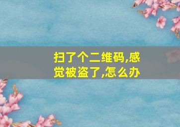 扫了个二维码,感觉被盗了,怎么办