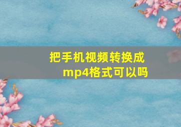 把手机视频转换成mp4格式可以吗