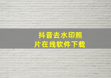 抖音去水印照片在线软件下载