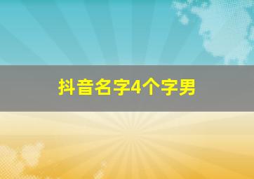 抖音名字4个字男