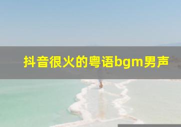 抖音很火的粤语bgm男声