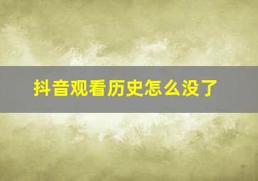 抖音观看历史怎么没了