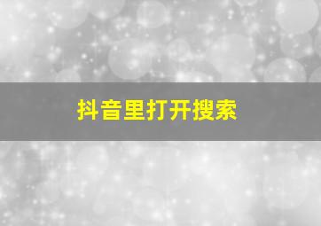 抖音里打开搜索