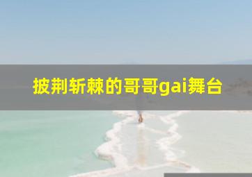 披荆斩棘的哥哥gai舞台