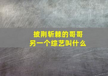 披荆斩棘的哥哥另一个综艺叫什么