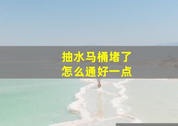 抽水马桶堵了怎么通好一点