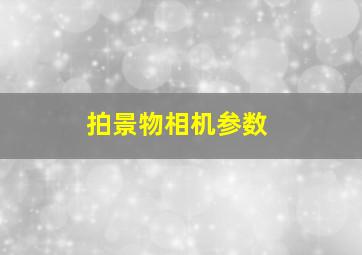 拍景物相机参数