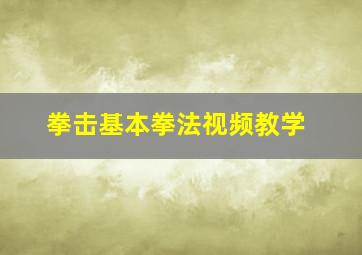 拳击基本拳法视频教学