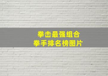 拳击最强组合拳手排名榜图片