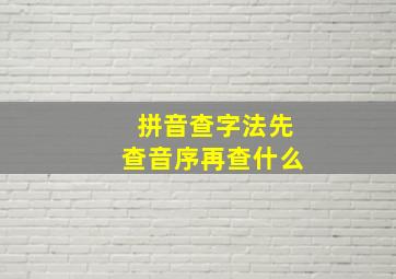 拼音查字法先查音序再查什么