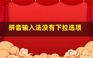 拼音输入法没有下拉选项