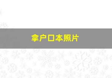 拿户口本照片