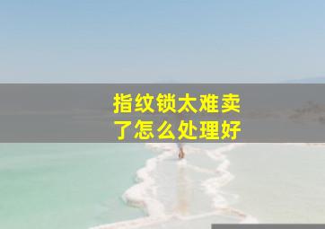 指纹锁太难卖了怎么处理好