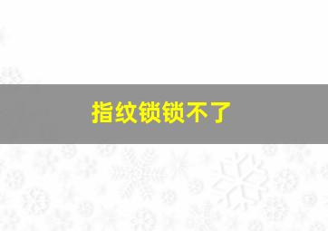 指纹锁锁不了