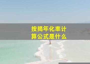 按揭年化率计算公式是什么