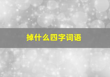 掉什么四字词语