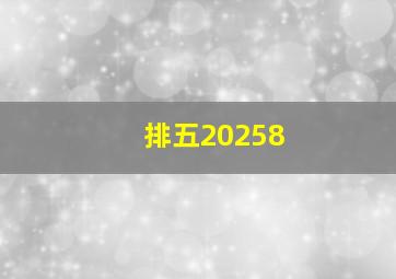 排五20258