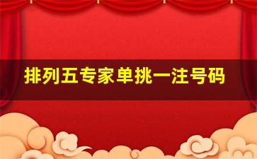 排列五专家单挑一注号码