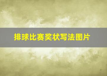 排球比赛奖状写法图片