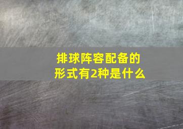 排球阵容配备的形式有2种是什么