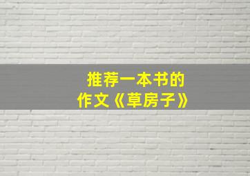 推荐一本书的作文《草房子》