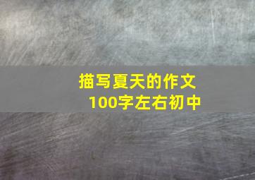 描写夏天的作文100字左右初中