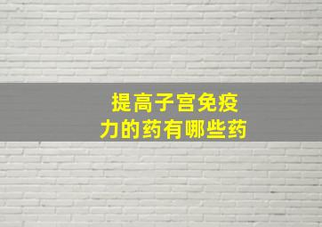 提高子宫免疫力的药有哪些药