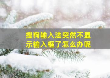 搜狗输入法突然不显示输入框了怎么办呢