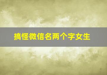 搞怪微信名两个字女生